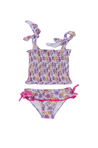 SWEET SUMMER DREAM SMOCKED TANKINI TWO PIECE SWIM SUIT