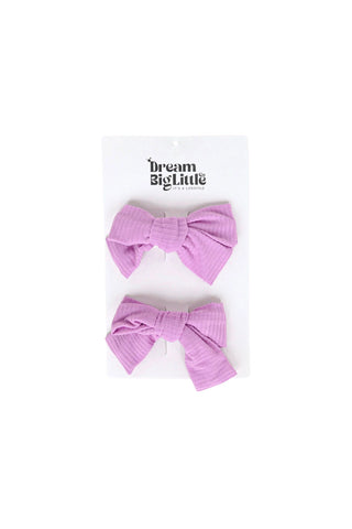 FOREVER LILAC RIB DREAM BOW HAIR CLIPS