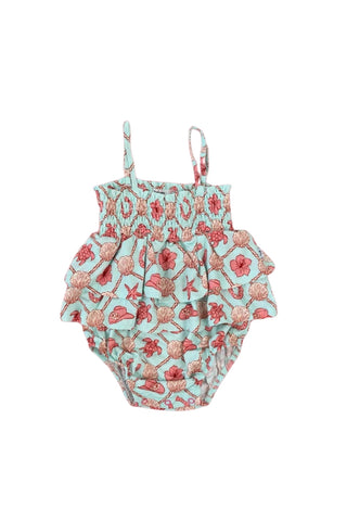 COASTAL COWGIRL DREAM SMOCKED TIERED BODYSUIT DRESS