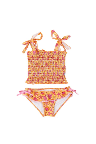 SHELLO SUMMER DREAM SMOCKED TANKINI TWO PIECE SWIM SUIT