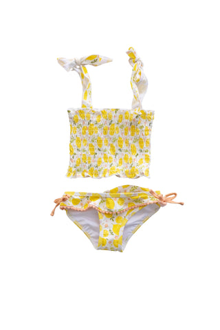 LEMON BLOSSOMS DREAM SMOCKED TANKINI TWO PIECE SWIM SUIT