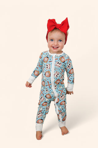 BASEBALL SMILEY DREAM ROMPER