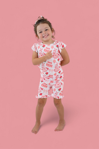 BERRY SWEET BIRTHDAY DREAM RUFFLE SHORT SET