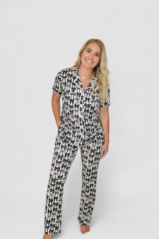 NEUTRAL BOWS SHORT SLEEVE WOMEN'S RELAXED FLARE DREAM SET