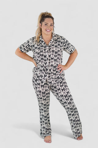 NEUTRAL BOWS SHORT SLEEVE WOMEN'S RELAXED FLARE DREAM SET