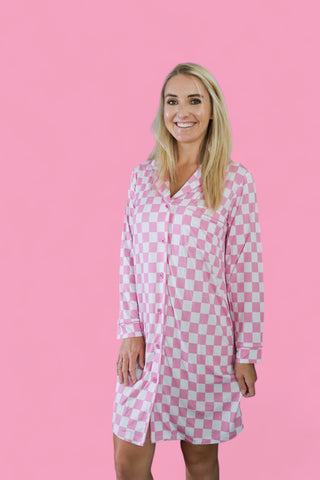 BUBBLEGUM CHECKERS WOMEN'S DREAM GOWN