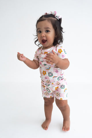 CoComelon x Dream Big Little Co JJ RAINBOW CHECKERS DREAM SHORT SET