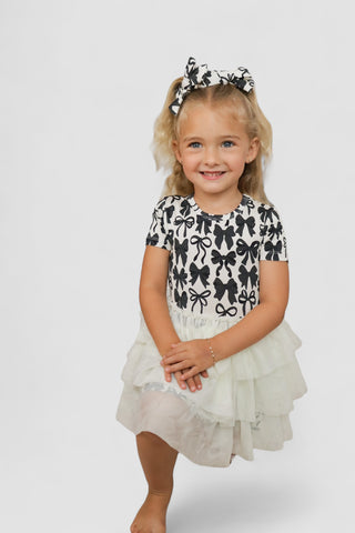 NEUTRAL BOWS DREAM TUTU DRESS
