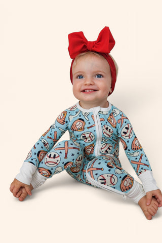 BASEBALL SMILEY DREAM ROMPER