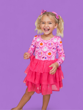 BERRY SWEET BOO LONG SLEEVE DREAM TUTU DRESS