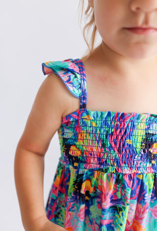 OCEAN GLOW DREAM SMOCKED BABYDOLL BUMMIES SET