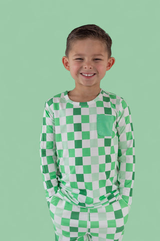 LUCKY CHECKERS LONG SLEEVE DREAM POCKET TEE