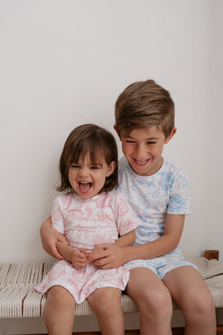 BLUSH BUNNY TOILE DREAM BODYSUIT DRESS