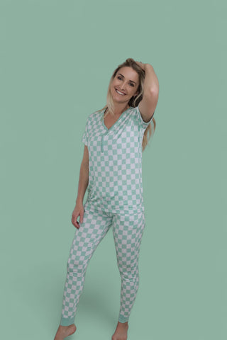 MINT CHECKERS WOMEN'S JOGGER DREAM SET