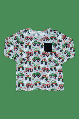 REVVED UP FOR CHRISTMAS DREAM LONG SLEEVE POCKET TEE