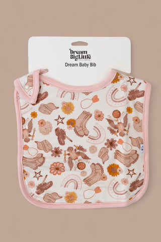 FLOWERS AND BOOTS DREAM BABY BIB