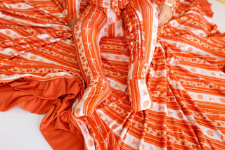 PUMPKIN PATCH BOWS DREAM RUFFLE BLANKET