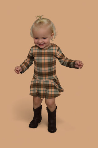 HARVEST TARTAN DREAM BODYSUIT DRESS