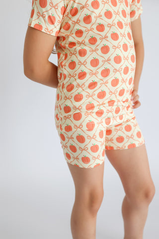 PEACH PERFECT BOWS DREAM SHORT SET
