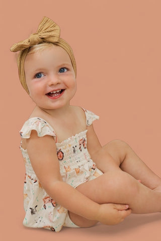 FARMYARD FRIENDS DREAM SMOCKED BABYDOLL BUMMIES SET