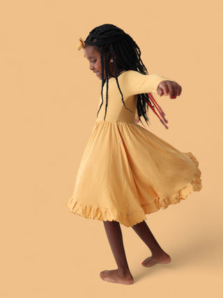 HONEY RIB DREAM RUFFLE DRESS