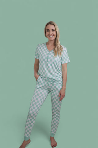 MINT CHECKERS WOMEN'S JOGGER DREAM SET