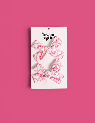 VINTAGE CHERRY CHARM DREAM BOW HAIR CLIPS
