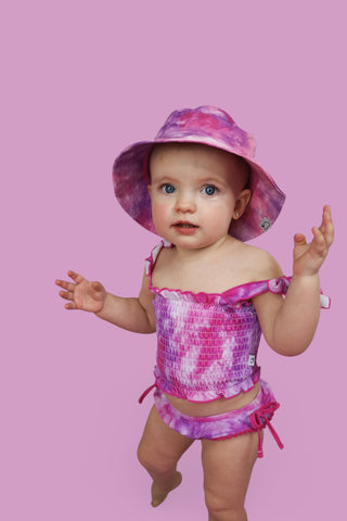 CANDY CLOUDS DREAM SMOCKED TWO PIECE SWIM SUIT