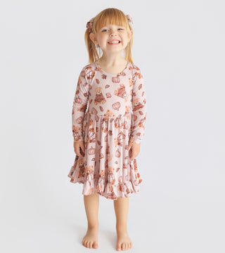 WOODLAND TEDDY DREAM RUFFLE DRESS