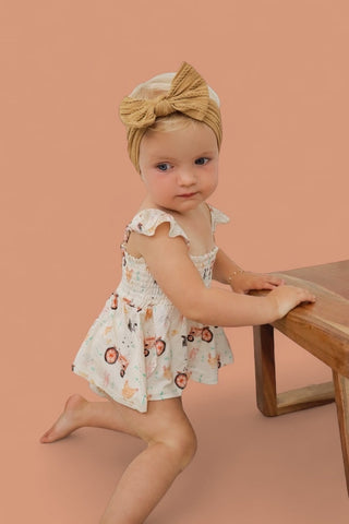 FARMYARD FRIENDS DREAM SMOCKED BABYDOLL BUMMIES SET