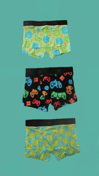 BE BOLD CHECKERS DREAM BOY'S BOXER BRIEF SET