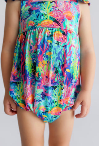 OCEAN GLOW DREAM RUFFLED BUBBLE ROMPER