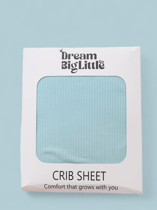 HAZY BLUE RIB DREAM CRIB SHEET