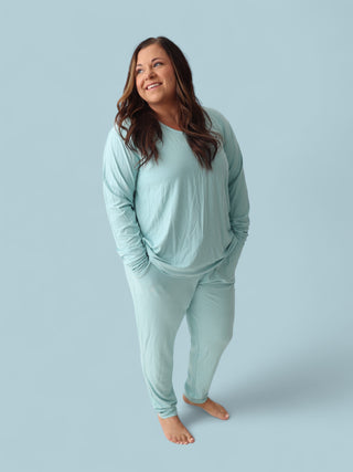 HAZY BLUE RIB WOMEN'S JOGGER DREAM SET