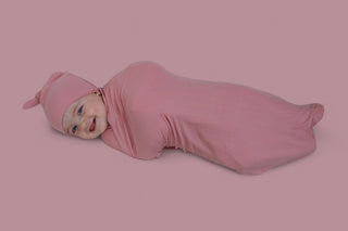 MAUVE RIB DREAM SWADDLE & BEANIE