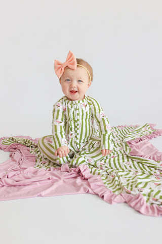 ROSIE'S MEADOW STRIPES DREAM RUFFLE ROMPER