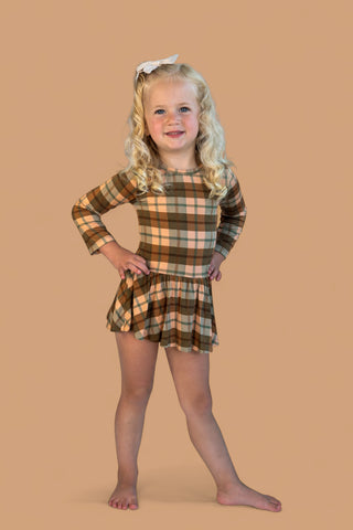 HARVEST TARTAN DREAM BODYSUIT DRESS