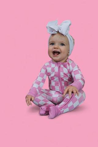 BUBBLEGUM CHECKERS DREAM ROMPER