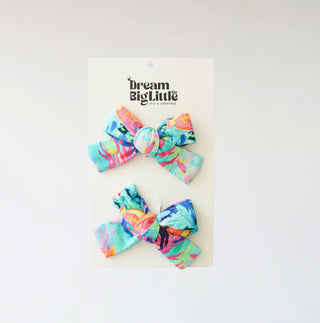 OCEAN GLOW DREAM BOW HAIR CLIPS