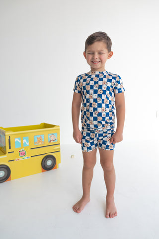 CoComelon  x Dream Big Little Co JJ STARRY NIGHT CHECKERS DREAM SHORT SET