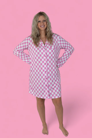 BUBBLEGUM CHECKERS WOMEN'S DREAM GOWN