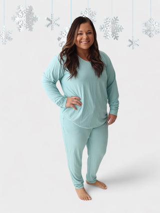 HAZY BLUE RIB WOMEN'S JOGGER DREAM SET