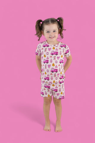 BLAZING BOWS AND HYDRANTS DREAM SHORT SET