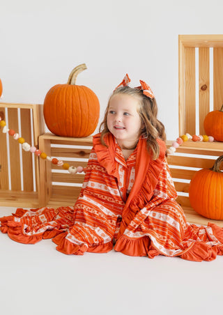 PUMPKIN PATCH BOWS DREAM RUFFLE BLANKET