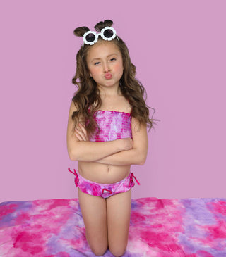 CANDY CLOUDS DREAM SMOCKED TWO PIECE SWIM SUIT