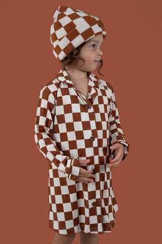 COPPER CHECKERS GIRL'S DREAM GOWN