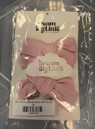 PINK ROSE DREAM BOW HAIR CLIPS