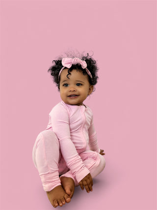 PINK ROSE RIB DREAM ROMPER