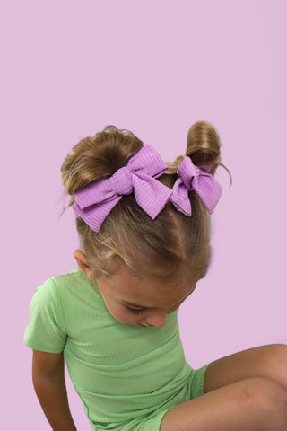 FOREVER LILAC RIB DREAM BOW HAIR CLIPS