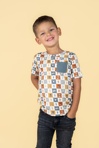 WILD WEST CHECKERS DREAM POCKET TEE